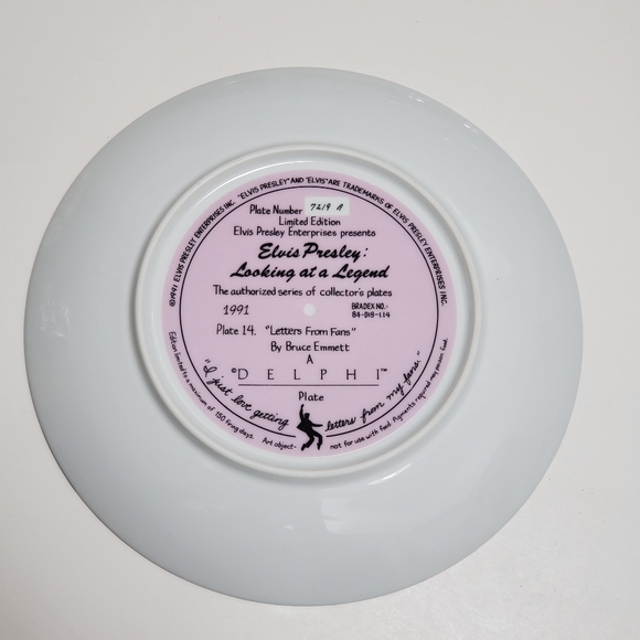 Elvis Presley Looking At A Legend Letters From Fans Limited Edition Plate #7219A - Picture 11 of 12